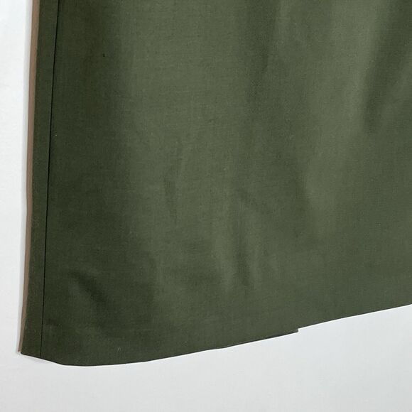 Theory Wool Pencil Skirt Army Green Womens 8 Career Quiet Luxury Work Office - Picture 2 of 8